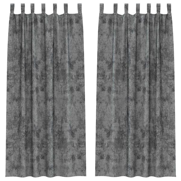 vidaXL Rideaux en velours 2 pcs Gris 245 x 140 cm Velours