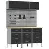 vidaXL Ensemble de placards de travail avec tiroir 8 pc Noir