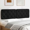 vidaXL Coussin de t&ecirc;te de lit noir 160 cm tissu