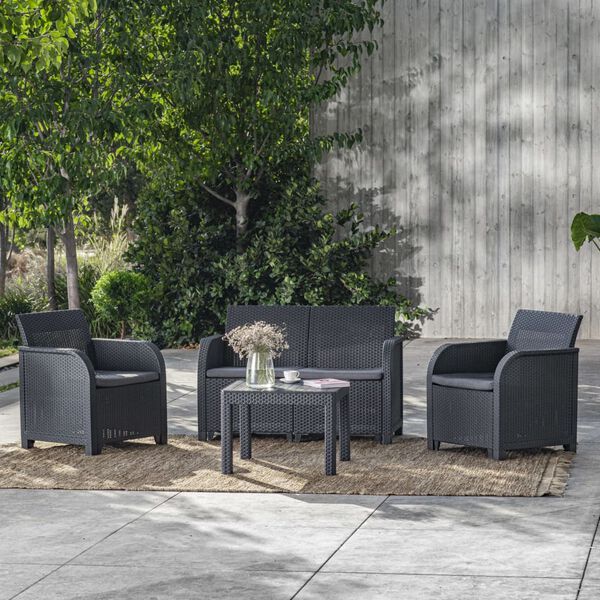 Keter Chaises de jardin Rosalie lot de 2 Graphite