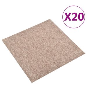 vidaXL Dalles de tapis de sol 20 pcs 5 m&sup2; 50x50 cm Beige