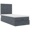 vidaXL Cadre de lit ottoman avec matelas gris fonc&eacute; 80x200 cm velours