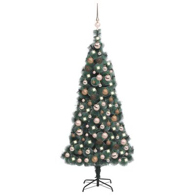 vidaXL Arbre de Noël artificiel avec LED et boules Vert 150 cm PVC PE