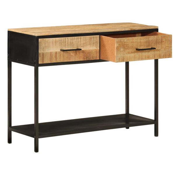 vidaXL Table console 100x35x76 cm bois massif de manguier et fer