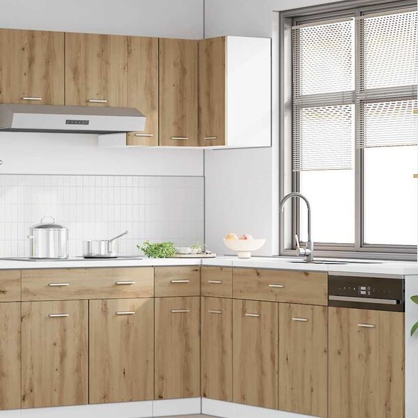 vidaXL Armoire d'angle suspendue "Lyon" Ch&ecirc;ne artisanal 57 x 57 x 60 cm Bois d'ing&eacute;nierie