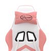 vidaXL Chaise de jeu avec repose-pied Blanc et rose Similicuir