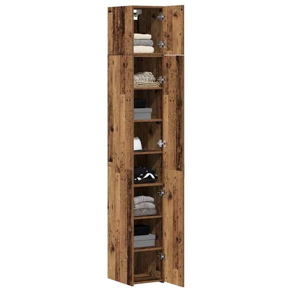 vidaXL Armoire de rangement 3 pcs Bois ancien 30 x 42,5 x 225 cm