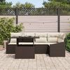 vidaXL Ensemble de canap&eacute; de jardin avec coussin 6 pcs Marron et cr&egrave;me