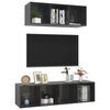vidaXL Ensemble de meubles TV 2 pcs Gris brillant Bois d'ingénierie