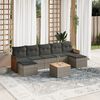 vidaXL Salon de jardin 8 pcs avec coussins gris r&eacute;sine tress&eacute;e