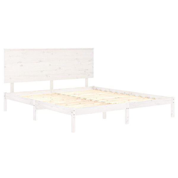 vidaXL Cadre de lit sans matelas blanc 150x200 cm bois massif