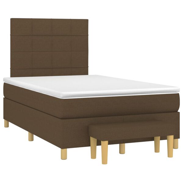 vidaXL Sommier &agrave; lattes de lit avec matelas Marron fonc&eacute; 120x200 cm