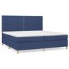 vidaXL Sommier &agrave; lattes de lit avec matelas Bleu 200x200 cm Tissu