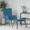 vidaXL Chaise de relaxation avec repose-pied Bleu Velours