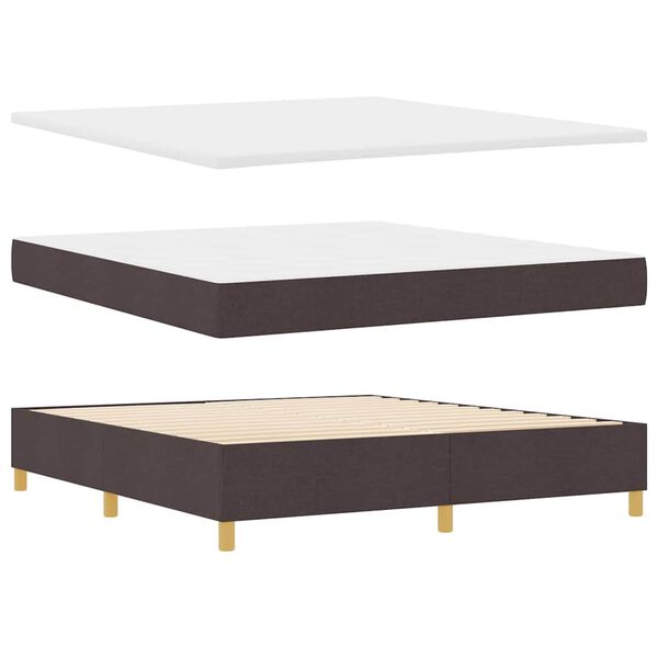 vidaXL Lit &agrave; Ressorts avec matelas Marron fonc&eacute; 180 x 200 cm tissu