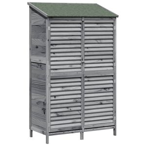 vidaXL Abri de jardin Gris 106 x 56 x 176,5 cm Bois de Sapin Massif