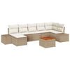 vidaXL Ensemble de canap&eacute; de jardin 8 pc Beige et blanc