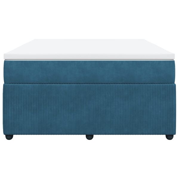 vidaXL Sommier &agrave; lattes de lit et matelas Bleu fonc&eacute; 140x200cm Velours