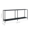 vidaXL Table console Noir 180x35x75,5 cm Verre trempé