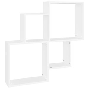 vidaXL &Eacute;tag&egrave;re murale cube Blanc 80x15x78,5 cm Bois d&rsquo;ing&eacute;nierie