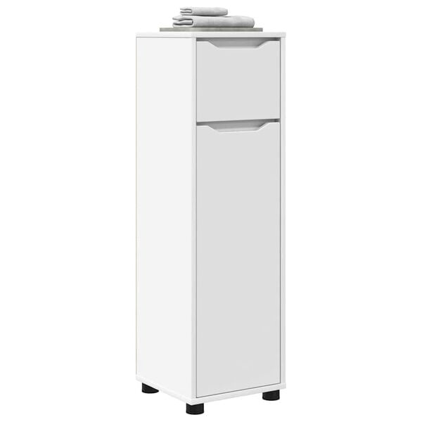 vidaXL Cabinet de salle de bain avec tiroir Blanc 30,5 x 30 x 101 cm