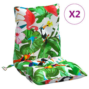 vidaXL Coussins de chaise &agrave; dossier bas lot de 2 multicolore
