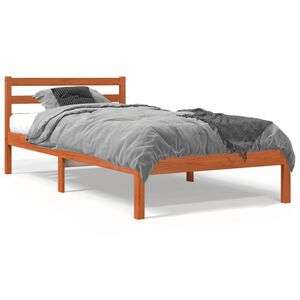 vidaXL Cadre de lit sans matelas cire marron 90x190 cm bois pin massif