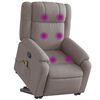 vidaXL Fauteuil inclinable de massage Taupe Tissu