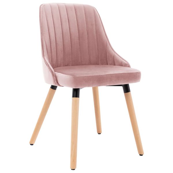 vidaXL Chaises &agrave; manger lot de 2 Rose Velours