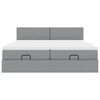 VidaXL Cadre de lit ottoman et matelas gris clair 180x200cm tissu