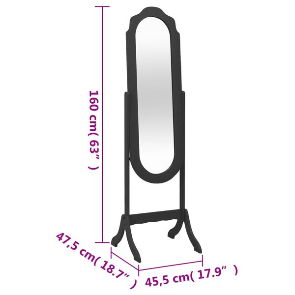 Miroir Sur Pied Nishano Home Discount - Miroir Cheval Ovale Réglable 145cm, Noir