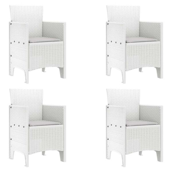 vidaXL Chaise de jardin 4 pcs Blanc 53 x 49 x 85 cm Polypropyl&egrave;ne