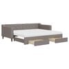vidaXL Lit de jour avec gigogne et tiroirs taupe 90x200 cm tissu