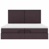 VidaXL Cadre de lit ottoman avec matelas marron fonc&eacute; 200x200 cm tissu
