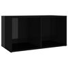 vidaXL Ensemble de meubles TV 3 pcs Noir brillant Bois d'ing&eacute;nierie