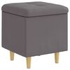 vidaXL Pouf de rangement avec coussin Gris 40 x 40 x 45 cm Simili cuir