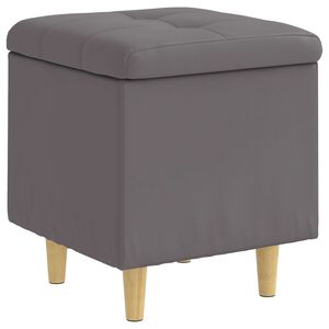 vidaXL Pouf de rangement avec coussin Gris 40 x 40 x 45 cm Simili cuir