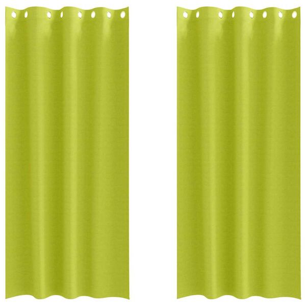 vidaXL Rideaux occultants avec anneaux 2 pcs Vert 245 x 140 cm
