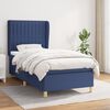 vidaXL Sommier &agrave; lattes de lit avec matelas Bleu 90x200 cm Tissu
