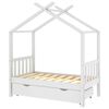 vidaXL Cadre de lit enfant avec tiroir blanc pin massif 70x140 cm