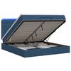 vidaXL Lit coffre avec matelas et LED Bleu 180 x 200 cm Tissu