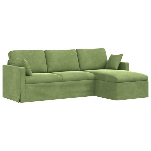 vidaXL Canap&eacute; Vert clair 198 x 134 x 80 cm Velours