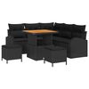 vidaXL Ensemble de canap&eacute; de jardin 8 pc Noir polyrotin