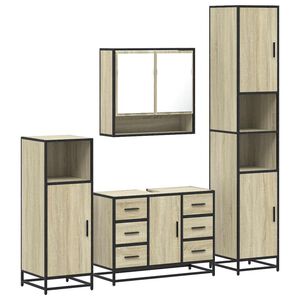 vidaXL Ensemble de meubles de salle de bain 4 pcs ch&ecirc;ne sonoma