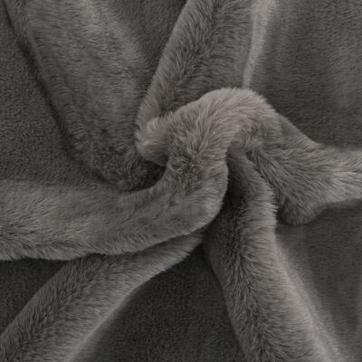 vidaXL Couverture 100x150 cm Fausse fourrure de lapin Gris foncé