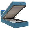vidaXL Lit coffre avec matelas et LED Bleu fonc&eacute; 100 x 200 cm Velours