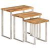 vidaXL Tables gigognes 3 pcs avec bord vivant bois massif d'acacia