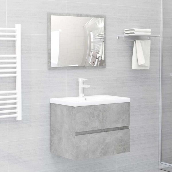 vidaXL Ensemble de meubles de salle de bain 2 pcs gris b&eacute;ton