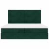 vidaXL Cadre de lit ottoman avec matelas vert fonc&eacute; 200x200 cm velours