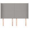 vidaXL T&ecirc;te de lit avec oreilles Gris clair 147x16x118/128 cm Tissu